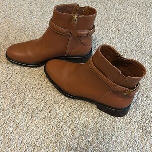 Franco Sarto Elese Leather Congac Ankle Boots / Women's 7 / BRAND NEW